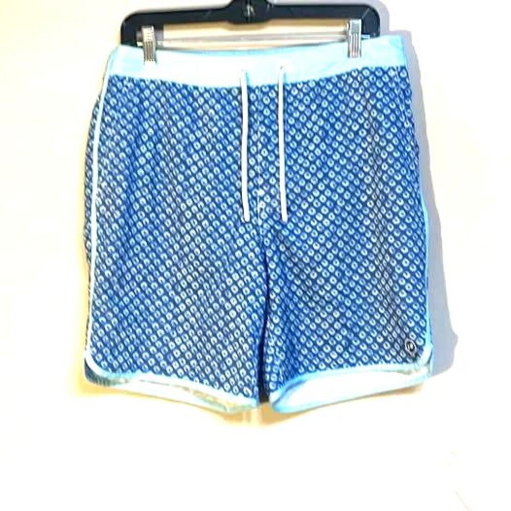 johnnie-O Blue Patterned Swim Trunks Sz Medium